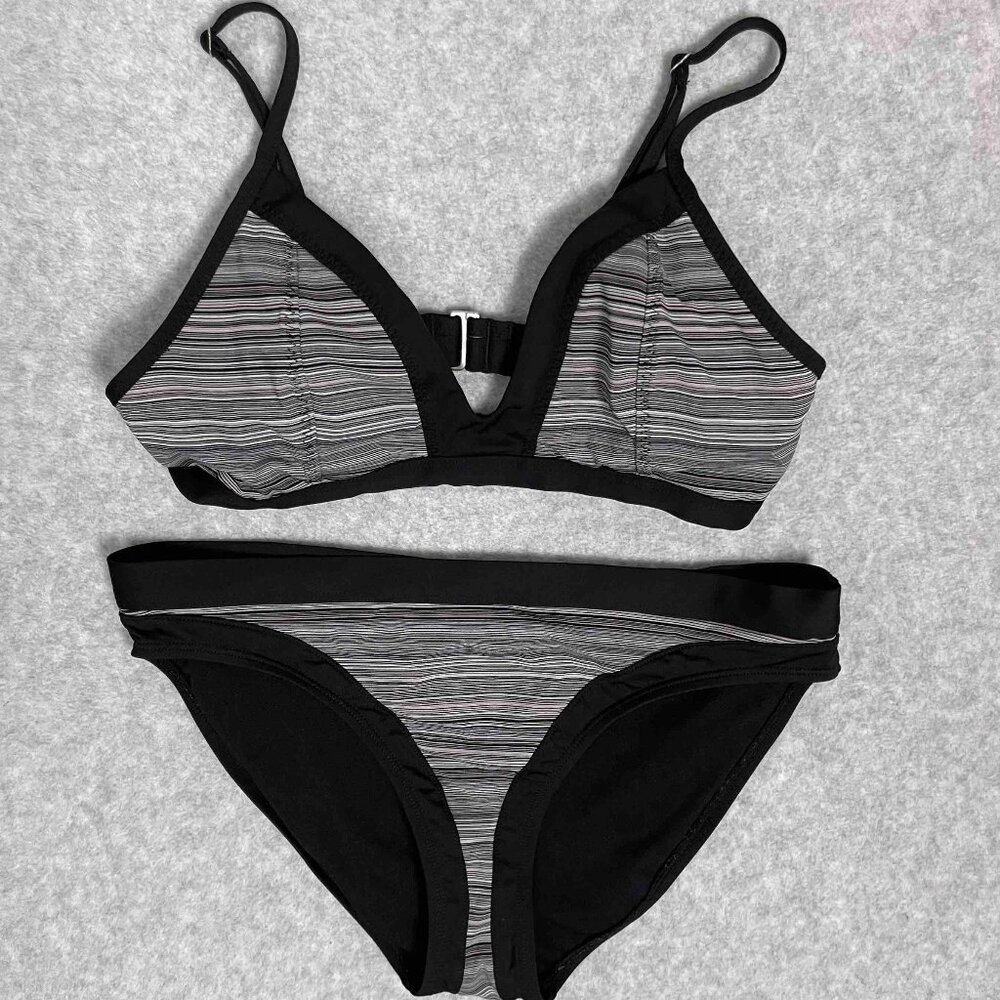 ATHLETA Veracruz Striped Bikini Matching Set Womens Size M